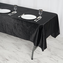 Premium Reusable Velvet Rectangle Tablecloth Black Seamless Linen 60 Inch x 102 Inch 