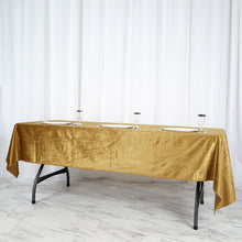 Premium Reusable Velvet Rectangle Tablecloth Gold Seamless Linen 60 Inch x 102 Inch 