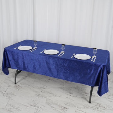 Reusable Linen Elegance: The Royal Blue Velvet Tablecloth