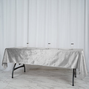 Silver Velvet Tablecloth - Add Elegance and Luxury to Your Table