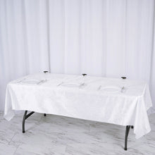 Premium Reusable Velvet Rectangle Tablecloth White Seamless Linen 60 Inch x 102 Inch 