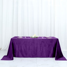 Seamless Purple Velvet Rectangle Reusable Premium Linen Tablecloth 90 Inch x 132 Inch