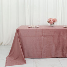 Dusty Rose Velvet Reusable 90 Inch x 132 Inch Rectangle Premium Seamless Linen Tablecloth
