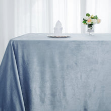 Rectangle Linen Tablecloth 90 Inch x 132 Inch Dusty Blue Velvet 