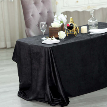 Experience the Luxury of a Black Velvet Rectangle Tablecloth