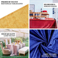 Premium 90 Inch x 132 Inch Gold Seamless Linen Reusable Velvet Rectangle Tablecloth 