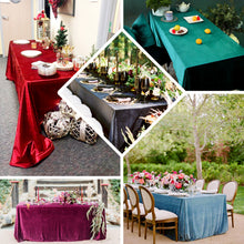 Reusable Rectangle Premium Seamless Purple Velvet 90 Inch x 132 Inch Linen Tablecloth 