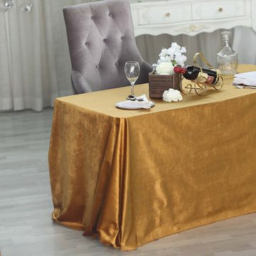 Turn Your Tablescapes into Extraordinary Works of Art with the Gold Velvet Tablecloth