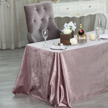 Transform Your Tablescapes with the Mauve Velvet Tablecloth