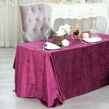Create a Luxurious Ambiance with the Eggplant Velvet Tablecloth