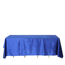 90 Inch x 132 Inch Seamless Linen Royal Blue Reusable Velvet Rectangle Tablecloth