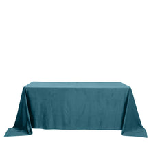 Premium Seamless Rectangle Peacock Teal Velvet Reusable 90 Inch x 132 Inch Linen Tablecloth