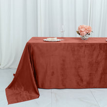 Terracotta Velvet Reusable 90 Inch x 132 Inch Rectangle Premium Seamless Linen Tablecloth