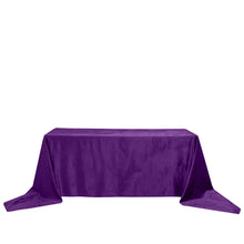 Premium Seamless Rectangle Purple Velvet Reusable 90 Inch x 156 Inch Linen Tablecloth