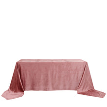 Premium Seamless Rectangle Dusty Rose Velvet Reusable 90 Inch x156 Inch Linen Tablecloth