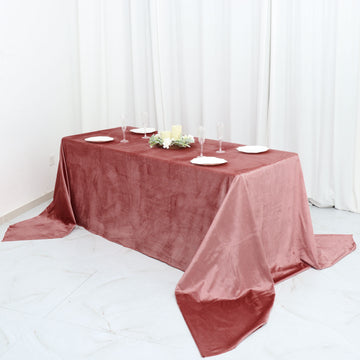 Unleash the Beauty of the Dusty Rose Premium Velvet Tablecloth