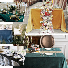 90 Inch x 156 Inch Reusable Premium Velvet Rectangle Tablecloth Seamless Linen in Gold Color 