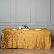 Premium Reusable Velvet Rectangle Tablecloth Gold Seamless Linen 90 Inch x 156 Inch 