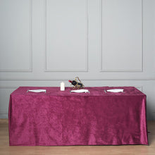 Premium Reusable Velvet Rectangle Tablecloth Eggplant Seamless Linen 90 Inch x 156 Inch 
