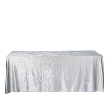 90 Inch x 156 Inch Seamless Linen Silver Reusable Velvet Rectangle Tablecloth