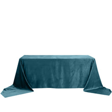 Premium Seamless Rectangle Peacock Teal Velvet Reusable 90 Inch x 156 Inch Linen Tablecloth