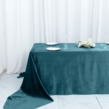 Peacock Teal Velvet Reusable 90 Inch x 156 Inch Rectangle Premium Seamless Linen Tablecloth