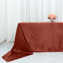 Terracotta Velvet Reusable 90 Inch x 156 Inch Rectangle Premium Seamless Linen Tablecloth