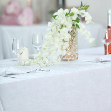 White Seamless Premium Velvet Rectangle Tablecloth