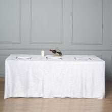Premium Reusable Velvet Rectangle Tablecloth White Seamless Linen 90 Inch x 156 Inch 