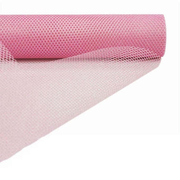 Pink Polyester Hex Deco Mesh Netting Fabric Roll 19"x10 Yards