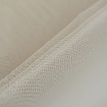 Versatile Beige Tulle Fabric Roll for Party Decor and DIY Projects