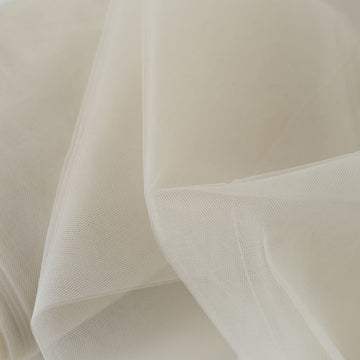 Elegant Beige Tulle Fabric Bolt for DIY Crafts and Event Decor