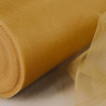 Elegant Gold Tulle Fabric Bolt for Stunning Event Decor