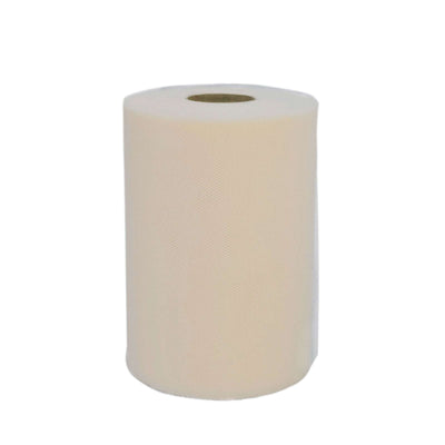 Roll of beige adhesive tape on a plain background