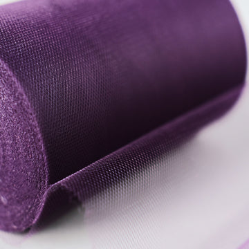 Elevate Your Event Decor with Eggplant Tulle Fabric