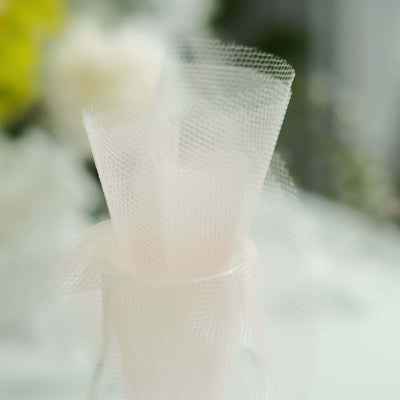 Sheer white tulle roll for crafting and floral arrangements