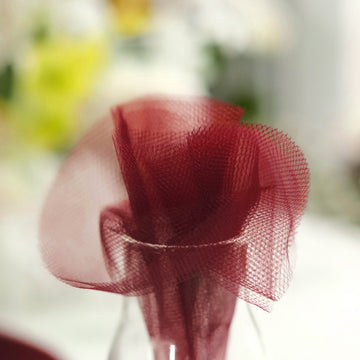 Create Unforgettable Moments with Burgundy Sheer Nylon Tulle Circles