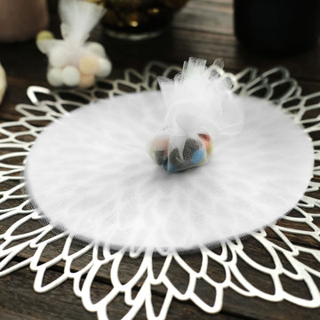White Sheer Nylon Tulle Circles - Add Elegance to Your Party Favors