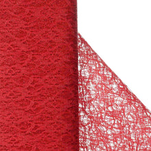 54"x15 Yards Red Floral Shimmer Lace Tulle Fabric Bolt Wedding Drape Panel Stage Decor