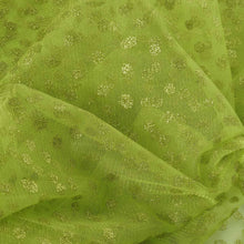 54inch x 15 Yards Sheer Fabric Tulle Bolt For Decoration & Craft - Apple Green Glitter Polka Dot#whtbkgd