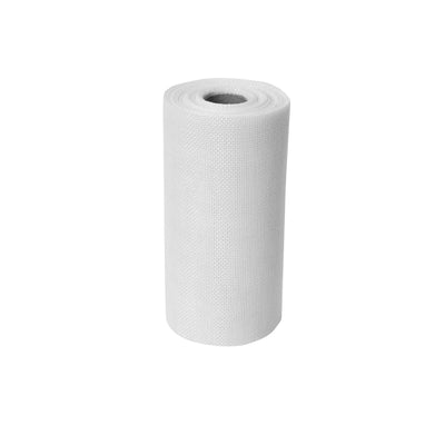 White fabric roll on a plain background