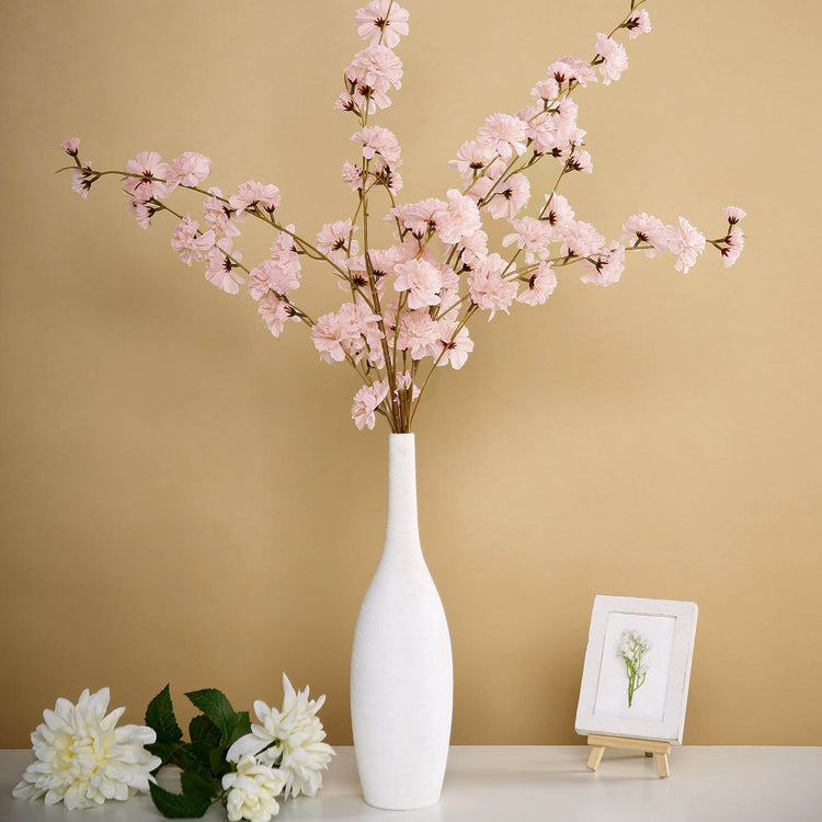 2 Branches 42 Inch Tall Blush Rose Gold Carnations