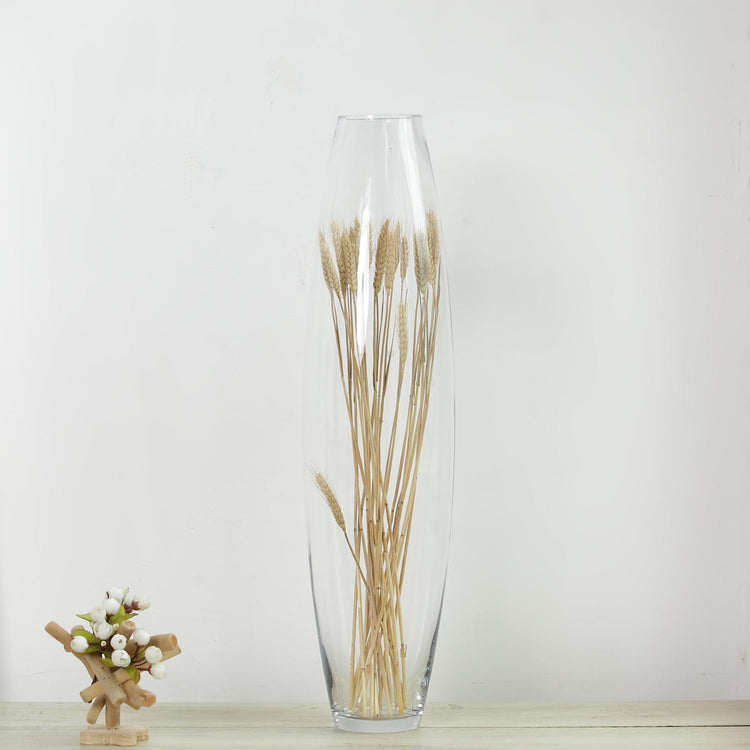 31 inches Tall Tapered Cylinder Glass Vase - Clear Floor Vase Centerpiece