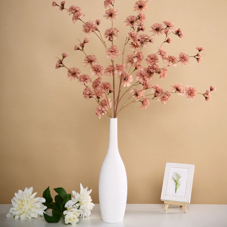 2 Branches Silk Carnations in Dusty Rose 42 Inch Tall