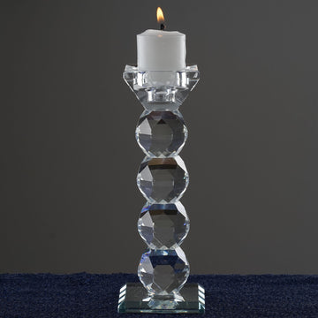 7" Tall Gemcut Premium Crystal Glass Votive Candle Holder Stand