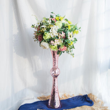 Elegant Rose Gold Mercury Glass Vases for Stunning Event Decor