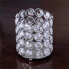4 Inch Silver Crystal Beaded Votive Metallic Candle Holder