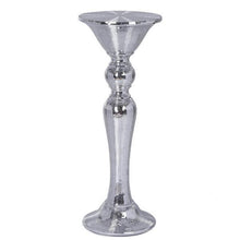 Silver Pedestal Floor Vase With Polystone Mirror Mosaic 3 Feet#whtbkgd