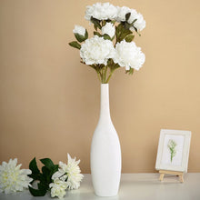 2 Bushes White Silk Peony Bouquet 29 Inch Tall