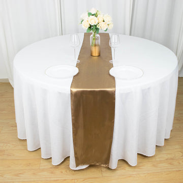 Taupe Seamless Satin Table Runner 12"x108"